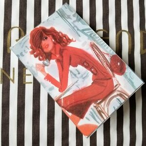 ❗Henri Bendel Illustrator Izak Zenou Girl Cafe Upcycled Bag Acrylic Stand Art❗
